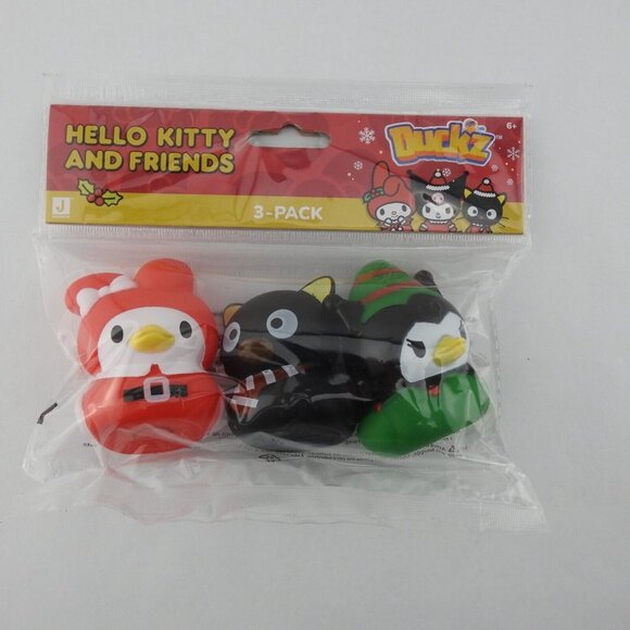 New Hello Kitty Christmas Holiday Duckz Set 6 Rubber Ducks Santa Cinnamon Roll G - Picture 4 of 9